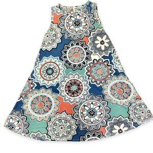 Beeson River Women's Mandala Multicolor Relaxed Fit Tent Dress w/ Pockets Size S